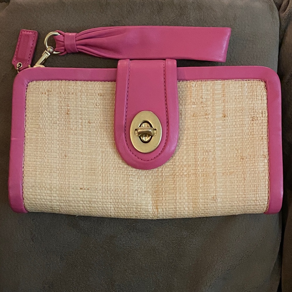 Coach Pink and Tan Women's Clutch